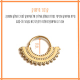 עגיל פירסינג חישוק מזהב 14K מבית אלג'יה - סטודיו לתכשיטים בעבודת יד